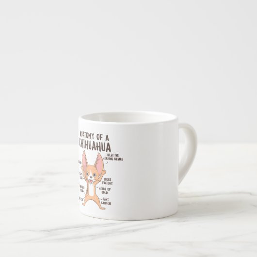Chihuahua Anatomie Mug Cadeaux Chihuahua Café Mug (Devant droit)