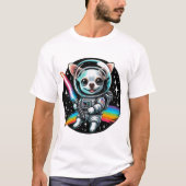 Chihuahua astronaut met regenboog lichtzwaard in S T-shirt (Voorkant)