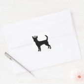 Chihuahua Basic Zwart Kroon Silhouet Vierkante Sticker (Envelop)