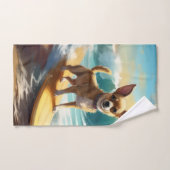 Chihuahua Beach Surf Peinture (Serviette à main)