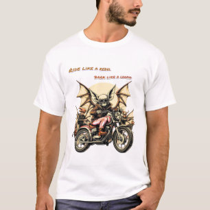 Chihuahua Biker met Vleermuisvleugels T-shirt