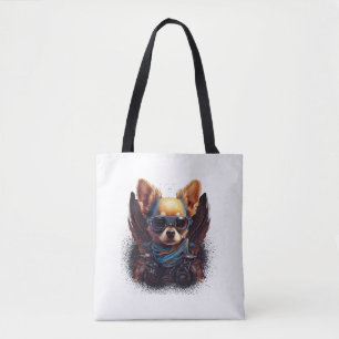 Chihuahua Biker Motorcycle Riding Dog Dad Draagtas