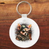Chihuahua Biker Motorcycle Riding Dog Dad Sleutelhanger (Voorkant)