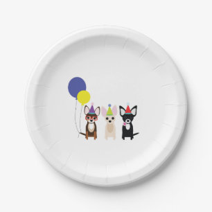 Chihuahua Birthday Party Paper Borden Papieren Bordje