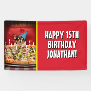 Chihuahua Birthday Pizza Pie Spandoek