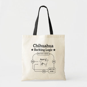 Chihuahua blaffen logica Funny hond Puppy sarcasti Tote Bag