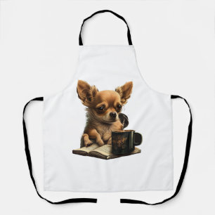 Chihuahua Boek Koffie Thee Lezen Schort