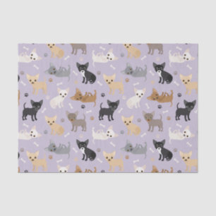 Chihuahua Bones and Paws Purple Tissuepapier