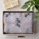 Chihuahua Bones and Paws Purple Tissuepapier (Geschenk)