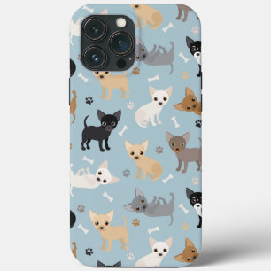 Chihuahua Botten en Paws Blue iPhone 13 Pro Max Hoesje