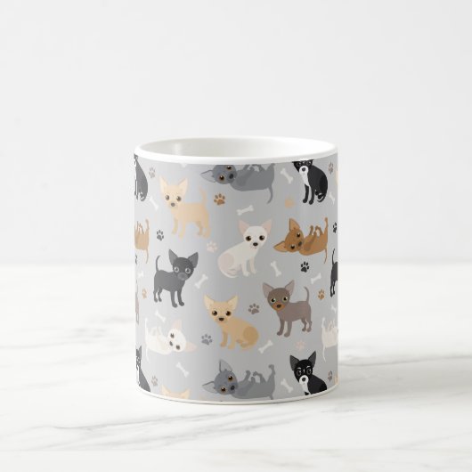 Chihuahua Botten en Paws Gray Coffee Mok (Center)