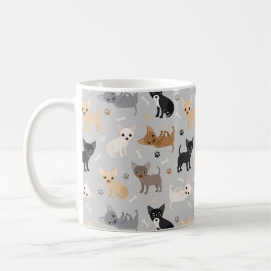 Chihuahua Botten en Paws Gray Coffee Mok (Links)