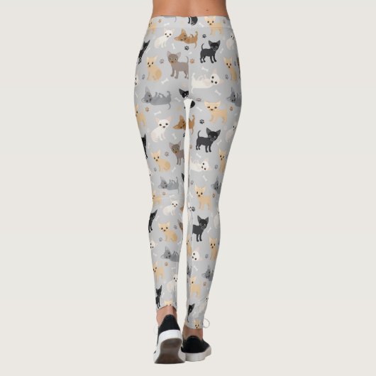 Chihuahua Botten en Paws Gray Leggings (Achterkant)