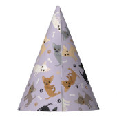 Chihuahua Botten en Paws Paars Feesthoedjes (Achterkant)