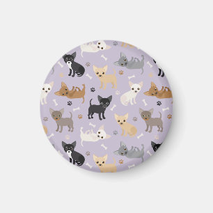 Chihuahua Botten en Paws Paars Magneet