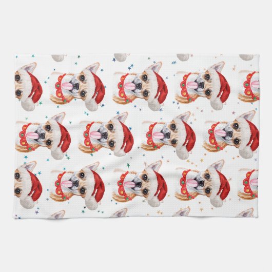 Chihuahua Breed Waterverf Dog Pattern Theedoek (Horizontaal)