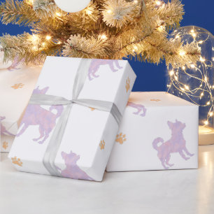 Chihuahua-cadeauverpakking – Minimaal lavendel ges Cadeaupapier