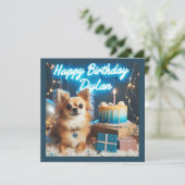 Chihuahua Carte d'anniversaire plat Joyeux Anniver (Debout devant)
