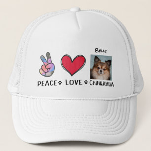 Chihuahua Casquette Peace Love Amoureux de les chi