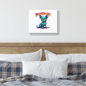 Chihuahua Chi Chichi Chiwawa Zombie Dog Halloween Canvas Afdruk (Insitu (Slaapkamer))