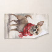 Chihuahua Chien dans Noël de neige (Serviette à main)