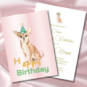 Chihuahua Chien joyeuse invitation de fête d'anniv