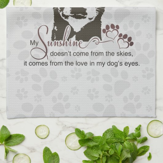 Chihuahua Chien Mon Serviette Gris Soleil (Plié)