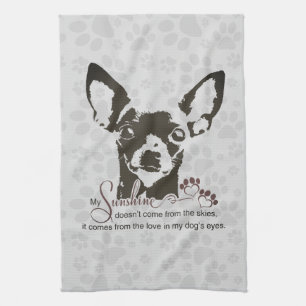 Chihuahua Chien Mon Serviette Gris Soleil