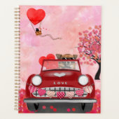 Chihuahua Chien voiture avec les coeurs Valentine' (Devant)