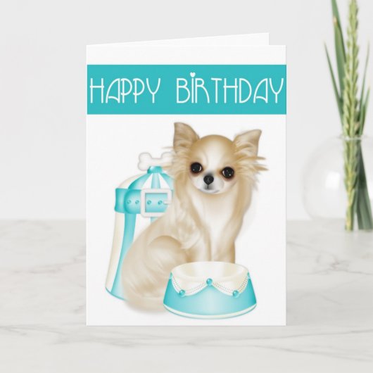 Chihuahua Chig joyeuse carte de voeux d'anniversai (Devant)