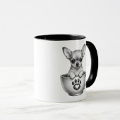 Chihuahua chiot dans une tasse à thé (Devant droit)
