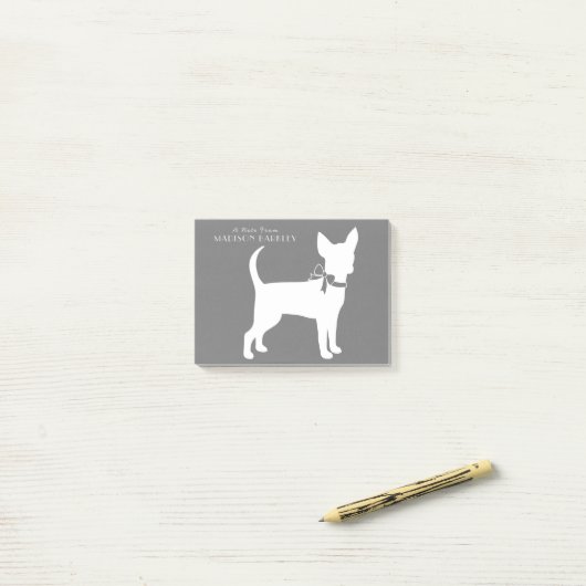 Chihuahua Chip Chiot Notes post-it (Sur un bureau)