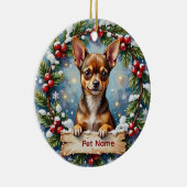 Chihuahua Christmas Keramisch Ornament (Rechts)