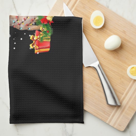 Chihuahua Christmas Lights Santa Oversized T-Shirt Theedoek (Quarter Fold)