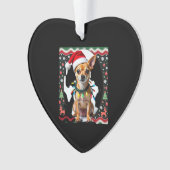 Chihuahua Christmas Santa Ugly Sweater Dog Lover X Ornament (voorkant)
