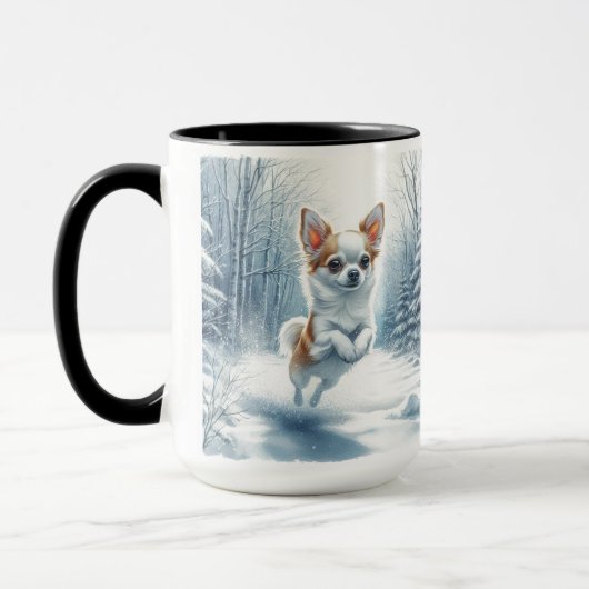 Chihuahua Christmas Snow Coffee Mok (Links)