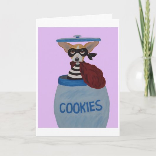 Chihuahua Cookie Dief Kaart (Voorkant)