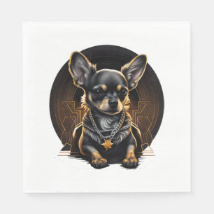 Chihuahua Cool Dog Rap Hip-Hop Gangster Servet