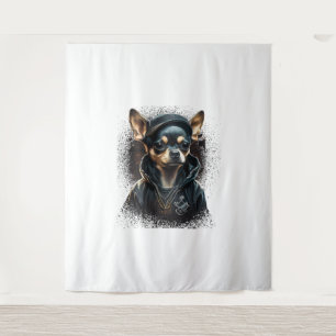 Chihuahua Cool Dog Rap Hip-Hop Gangster Wandkleed