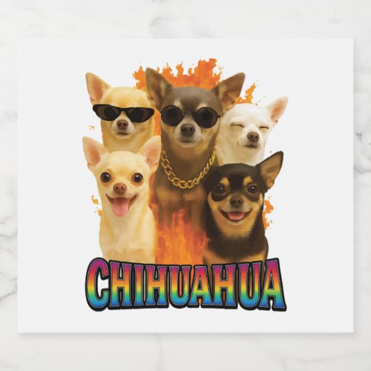 Chihuahua Copy Sparkling Wijnetiket (Enkel label)