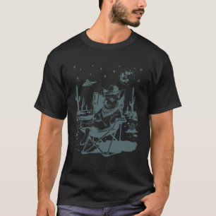 Chihuahua Cowboy Grappige Hond Meme UFO Western T-shirt