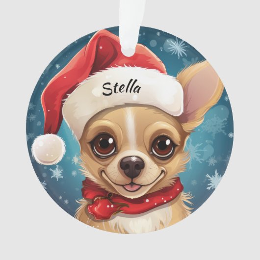 Chihuahua Custom Christmas Orament (devant)