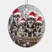 Chihuahua Cute Christmas Holiday Keramisch Ornament (Links)