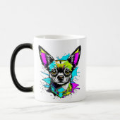 Chihuahua Cyberpunk stijl Art Chi Moeder Magische Mok (Links)