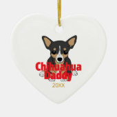 Chihuahua Daddy Black Tan Dog Datum Keramisch Ornament (Voorkant)