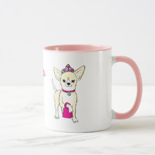 Chihuahua dans une tiara tasse personnalisée