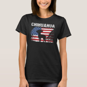Chihuahua Dog American Flag Retro Dog Silhouette C T-shirt