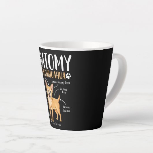 Chihuahua Dog Anatomy Latte Mok (Rechterhoek)