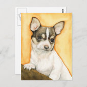 "Chihuahua" Dog Art Briefkaart (Voorkant / Achterkant)