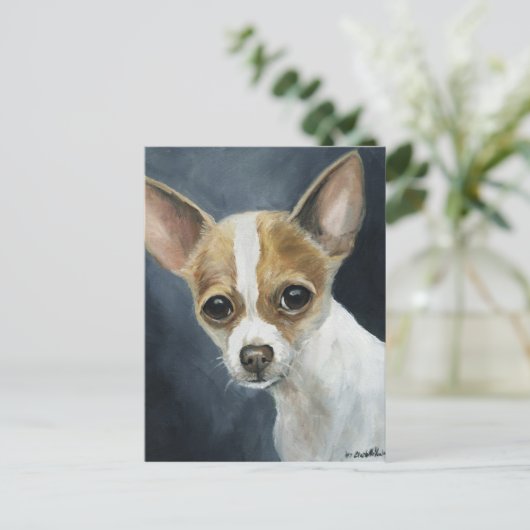 "Chihuahua" Dog Art Briefkaart (Staand voorkant)
